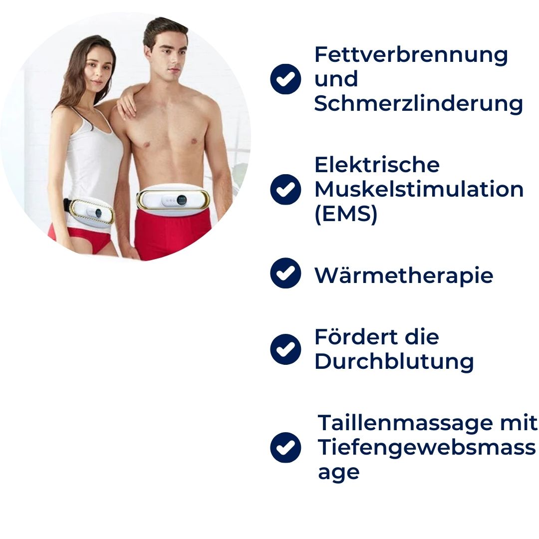 SlimKern Exclusivo Cinturón Lipo Quemador de Grasa – Cinturón de adelgazamiento con Vibración EMS y Terapia de Calor para la Pérdida de Grasa y Alivio del Dolor