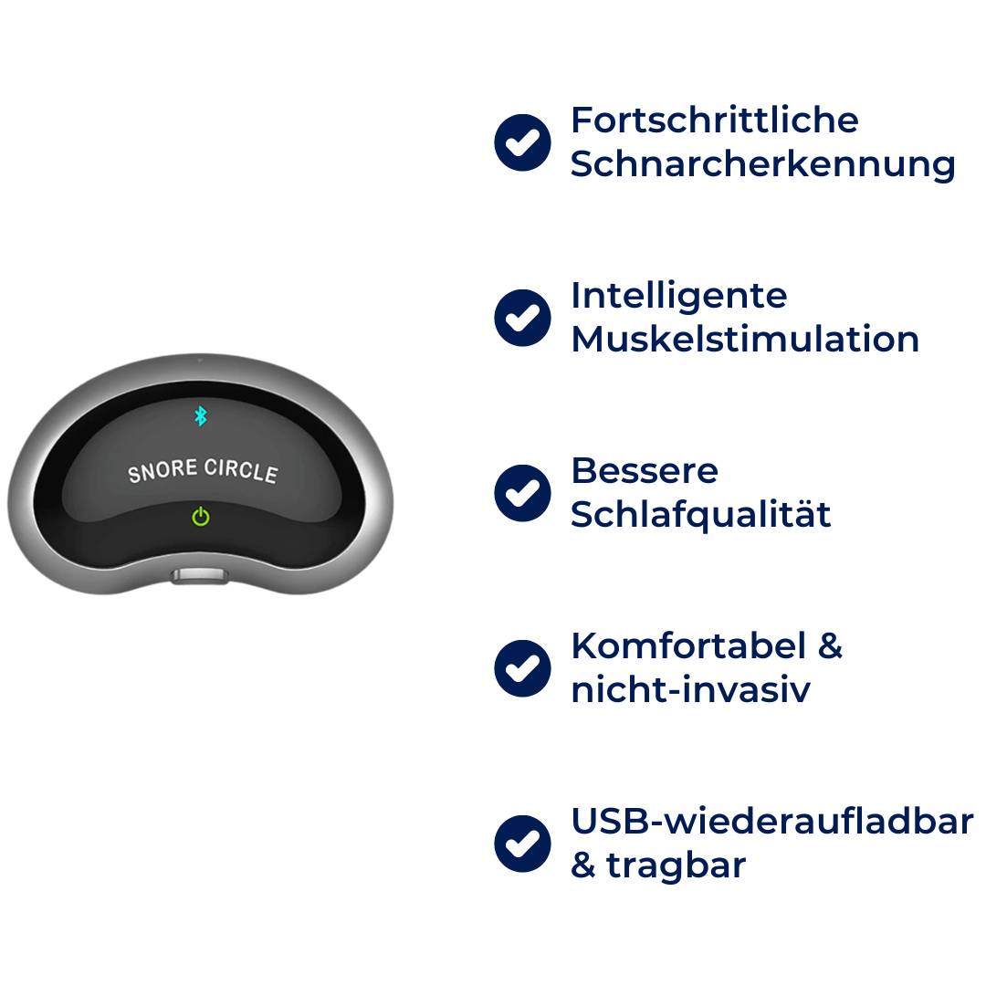 SilentLuft Exclusivo | Dispositivo Antisnore – Duerma mejor – Sensor de ronquidos – Estimulación muscular – Carga por USB – Cómodo y portátil