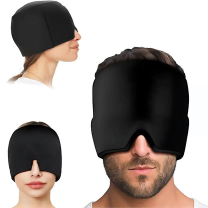 MigraSoothe Capucha Exclusiva – Alivio Instantáneo para Dolores de Cabeza y Migrañas | Comodidad Refrescante – Terapia de Presión – Protección contra la Luz