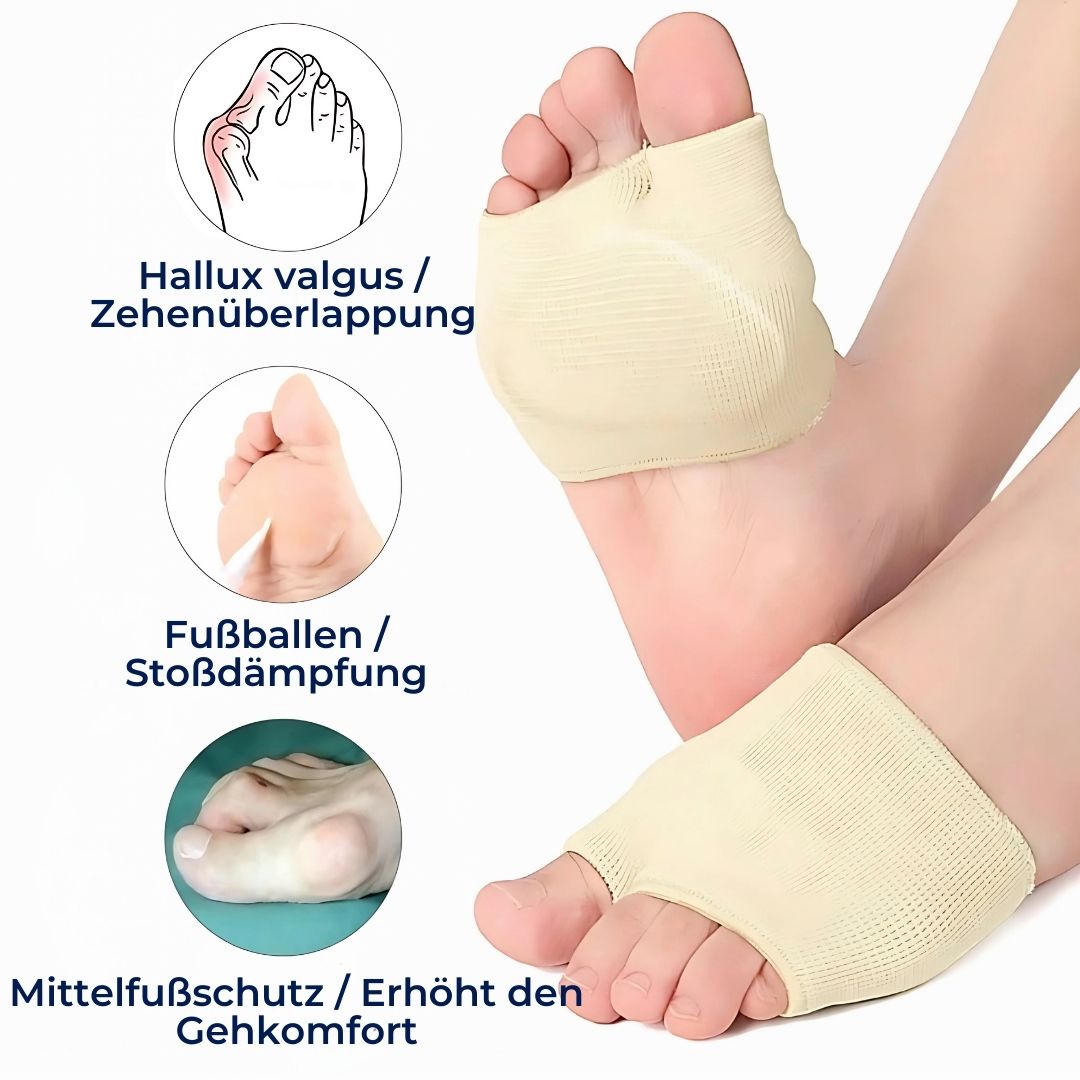 CushionFlex Protección de Antepié Exclusiva | Almohadilla de Gel de Silicona - Amortigua Impactos - Alivio del Dolor - Para Metatarsalgia - Comodidad Diaria