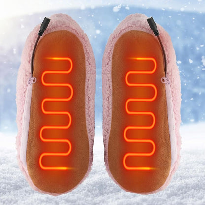WärmeKomfort Exklusiv | Zapatillas calefaccionadas – Temperatura ajustable – Suave forro de forro polar – Carga USB – Contra pies fríos