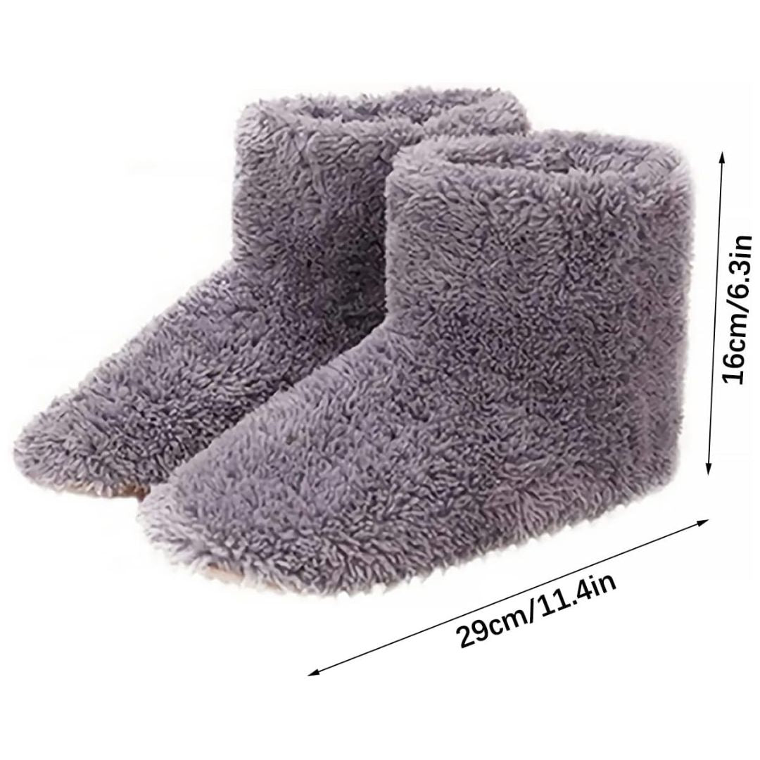 WärmeKomfort Exklusiv | Zapatillas calefaccionadas – Temperatura ajustable – Suave forro de forro polar – Carga USB – Contra pies fríos