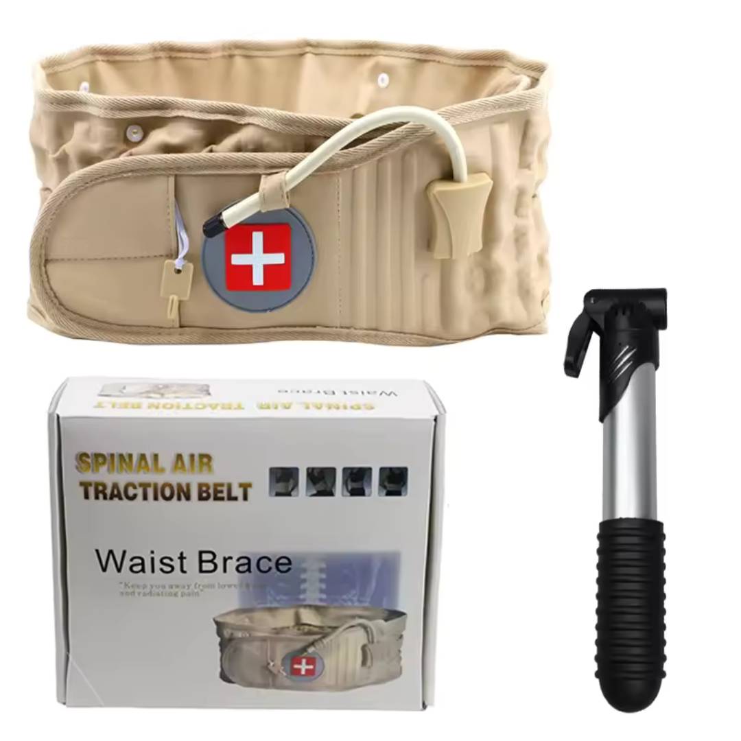 WirbelFit Exclusivo | Cinturón lumbar con tracción de aire – Soporte para la espalda para alivio del dolor y corrección de la postura