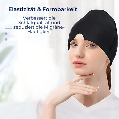 MigraSoothe Capucha Exclusiva – Alivio Instantáneo para Dolores de Cabeza y Migrañas | Comodidad Refrescante – Terapia de Presión – Protección contra la Luz