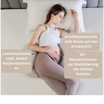 MaternLeicht Exclusivo | Cojín ergonómico para embarazadas – Soporte corporal completo – Dolor de abdomen, espalda, caderas – Dormir de lado – Lactancia