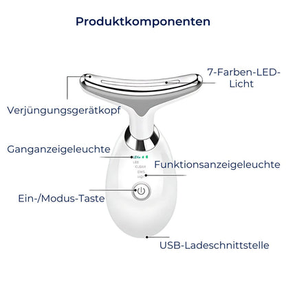 LumiLift Exclusivo | EMS Modelador Facial – Microcorriente para Tensar la Piel – Dispositivo Antienvejecimiento – Reducción de Papada y Alisado de Arrugas