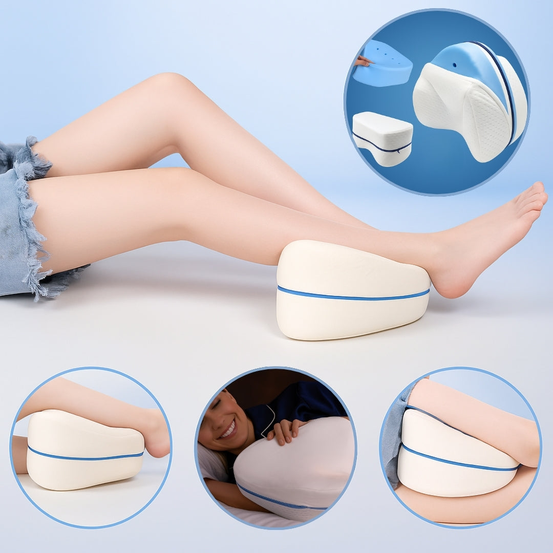 KnieTraum Exclusivo | Almohada ortopédica para las rodillas – Durmientes de lado – Alivio de ciática – Espuma viscoelástica transpirable