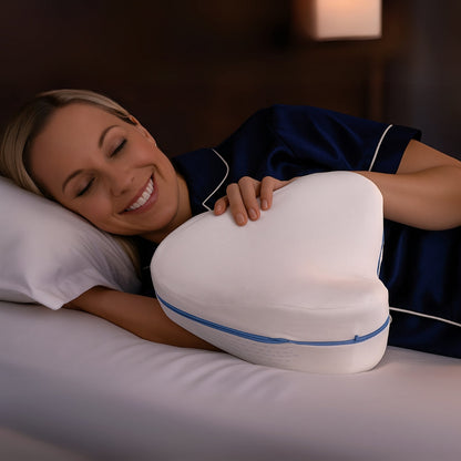KnieTraum Exclusivo | Almohada ortopédica para las rodillas – Durmientes de lado – Alivio de ciática – Espuma viscoelástica transpirable