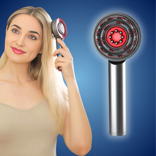 ScalpWunder Exclusivo | Cepillo de masaje del cuero cabelludo 3 en 1 – Estimulador del crecimiento del cabello – Impermeable – Terapia de luz roja – Aplicador de aceite